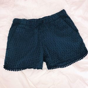 eyelet navy shorts